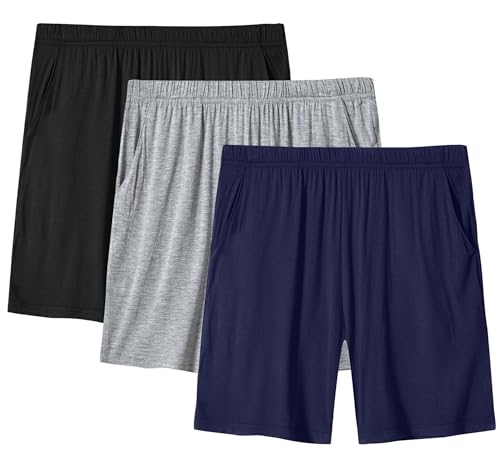 Image of JINSHI Womens Pajama Shorts Soft Comfortable Lightweight Elastic Drawstring Modal Pajama Bottoms Lounge Shorts with Pockets