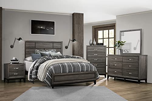 Stylish Gray Finish Nightstand for Improved Bedroom Space, Two Convenient Dovetail Drawers, for Modern Decor - Image 3