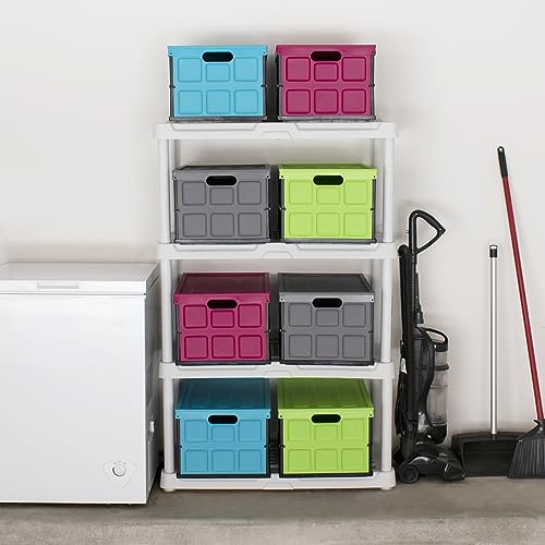 Conteneur empilable avec couvercle Glad violet pour rangement - 5