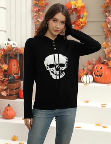 Image of CiCiBird Women's Fall Hoodies Sweater V Neck Waffle Knit Top with Pocket | Loose Fit, V Neck Button, Adjustable Drawstring, Long Sleeve, Kangaroo Pocket, Weekend Errands, Daily Wear, Work Casual