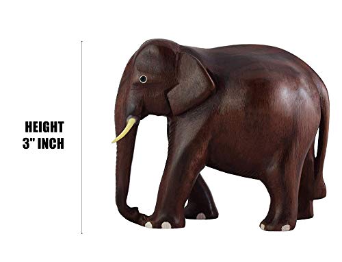 Image of 3-inch Rosewood Elephant Showpiece (Brown), Animal