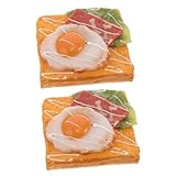 Toddmomy 2 Stück Teiliges Realistisches Falsches Morgenessen-dekor mit Künstlichem Toast und Spiegelei Langlebige Lebensmittelechte Deko für Küchen Party-Fotografie Nicht Verderblich