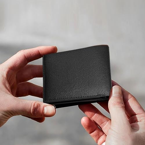 Men Wallet, Ultra-thin PU Leather Card Wallet Lightweight Credit Card Holders for Men for Work, Shopping, Travel(Black)
