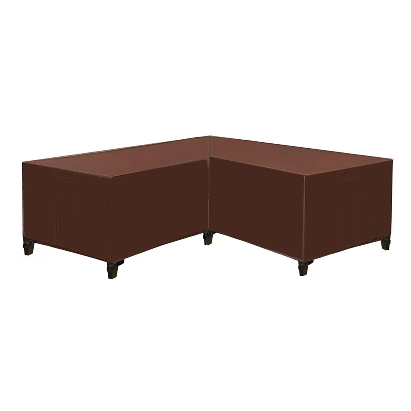 Coperture per Divano Angolare da Giardino, Copridivano Angolare Esterno Impermeabile Copertura Protettiva, per Forma di L Mobili da Giardino A Forma di V (260x192x82cm,caffè)