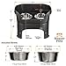 Neater Feeder Deluxe Mess Proof Dog Bowls Elevated for Large Dogs – Made in USA – No Spill Raised Dog Food Bowl Stand w/Leg Extensions – Stainless Steel Dog Food and Water Bowl Set – Black