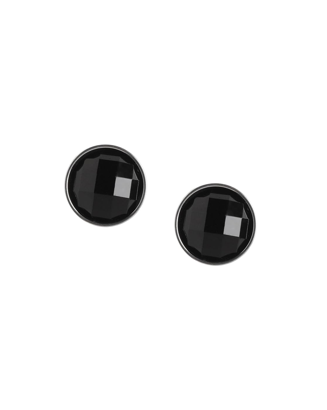 Men Silver Black CZ Earring-image-42