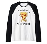 Mein Gemütliches Schlafshirt Pizza Pyjama Geschenk Lustig Raglan