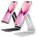 OMOTON [2 Pack] Cell Phone Stand Phone Holder for Desk, Desktop Cell Phone Stand Compatible for All iPhone and Android Smartphone(Black & Silver)