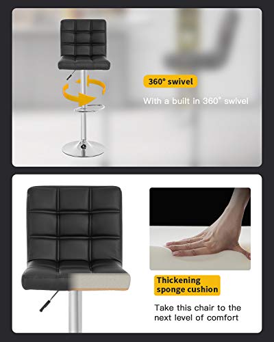 image for BestOffice Modern Bar Stool Set of 2 Barstools Height Adjustable Count