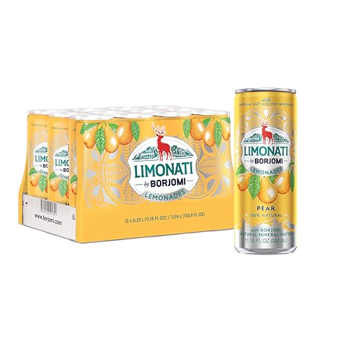 Image of Limonati by Borjomi - Pear Lemonade with Natural Fruit Juice and Borjomi Sparkling Mineral Water - 11.15 oz, 12 Cans