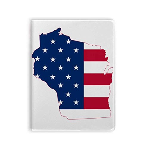 Carnet de notes motif cartes de l'Amérique Wisconsin cahier couverture souple