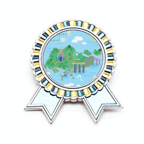 Broche Singapour Art Déco en métal taille M bijou de créateur rétro