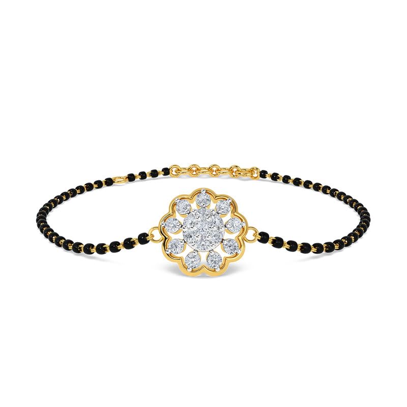 Image of KISNA Diamond Gold Mangalsutra Bracelet for Women