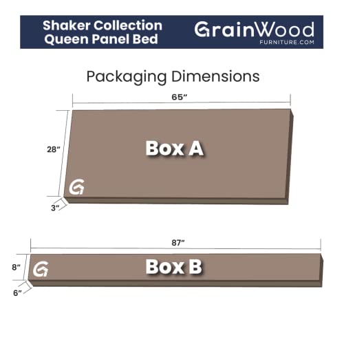 Grain Wood Furniture Shaker Solid Wood Panel Platform Bed, Queen Size, Walnut #TOP6