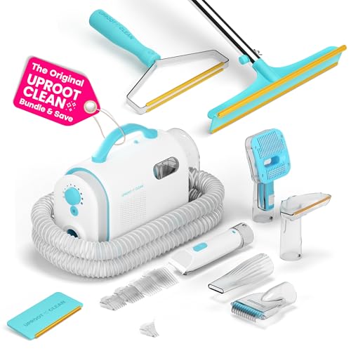 Uproot Clean Pet Grooming Vacuum Kit + Mini, Xtra, & Pro Pet Hair Remover Set: Ultra-Quiet Cat & Dog Hair Vacuum Groomer Meets 3 Uproot Cleaner Sizes - Complete at-Home Fur Control & Grooming