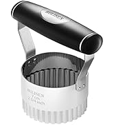 HULISEN Biscuit Cutter, 2.75 Inch Stainless Steel Circle Round Cookie Cutter with Handle, Fluted ...