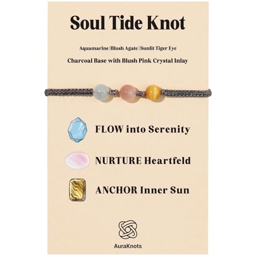 HarmonyGuard Crystal Energy Bracelets Set - Wealth, Emotional Support & Protection Hand-Knotted Rope with Natural Gemstones, Adjustable for Women Men. (Soul Tide Knot)