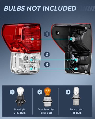 Image of Nilight Taillight Assembly Compatible with 2007 2008 2009 2010 2011 2012 2013 Toyota Tundra Rear Tail Light Lamp Replacement OE Style Right Passenger Side