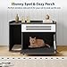 OUTGOODS 31.5 Inch Modern Litter Box Enclosure Cabinet, Concealed Litter Box with Vent Door/Left Side Storage Drawer & Shelf/Small Storage Cabinet/Raised Legs/Top Protectors,for All Kinds of Cats.