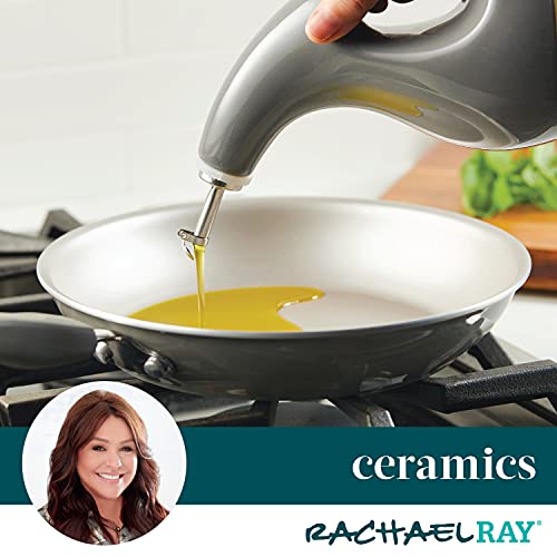 Rachael Ray 48465 Ceramic Evoo Oil And Vinegar Dispensing Bottle With Spout, 24 Ounce - Dark Gray #TOP4