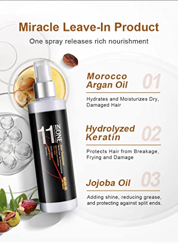 Kizaiacare 11-In-1 Leave-In Conditioner For Adults & Kids Hair Detangles And Restores Curls, Sulfates Free, Synthetic Colors Or Dyes, Hair Treatment & Heat Protection, Repairs Dry & Damaged Hair, Also Perfect For After Detangling Hair Care, Split Ends Prevention #TOP1