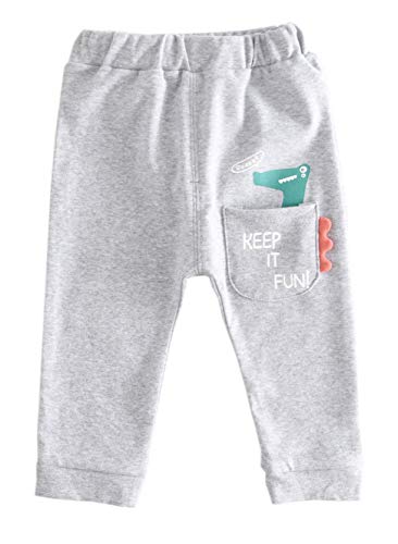 Kihatwin Joggers Fleece Pants Sweatpants for Boys Girls Athletic Pants with Front Pockets Fall Winter Leggings 4-5T Grey