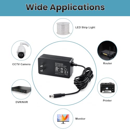 Image of 24V 3A Power Supply 2 Pack, UL Listed 24 Volt 72W LED Power Supply Adapter, 100-240V AC to 24V DC Converter Adapter with 5.5mm x 2.1mm DC Plug for LED Strips
