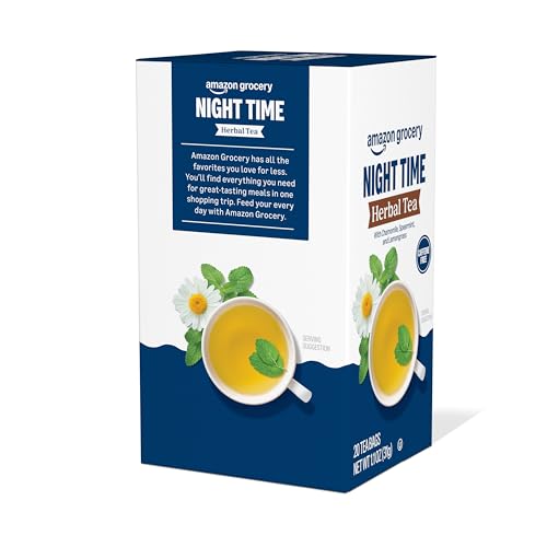 Image of Amazon Grocery, Night Time Herbal Tea, Caffeine Free, 1.1 Oz, 20 Ct