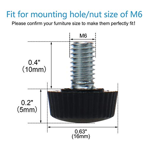 Sourcingmap M6 x 10 x 16mm Leveling Feet Adjustable Leveler Floor Protector for House Furniture Cabinet Chair Leg 24 Pack - Image 2