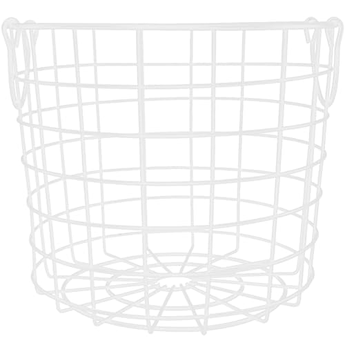 SOLUSTRE Iron Wire Storage Basket Mesh Storage Basket White Wire Modern Vintage Decor