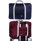 Bixzegg 2 Pack Foldable Travel Duffle Bag 25L Lightweight, Luggage Sports Gym Water Resistant Nylon,