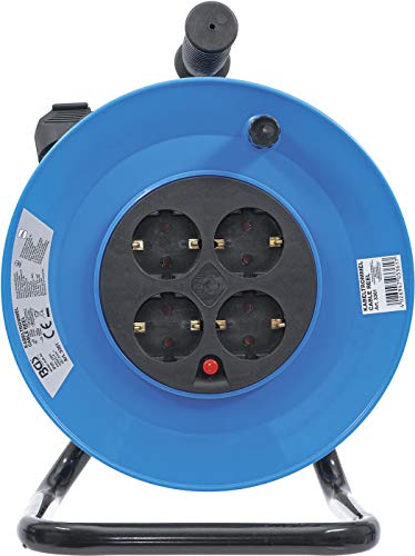 Enrollador de cable BGS 3361 de 25 metros con 4 tomas de corriente IP20 4