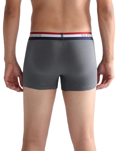 Image of U.S. Polo ASSN. Mens ET002 Anti Microbial Branded Stretch Cotton Underwear Trunk -Pack of 2