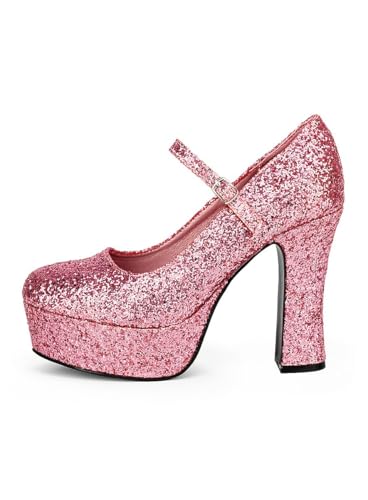 Plateau Schuhe für Damen - rosa-pink mit Glitter - Schuhgröße: 39