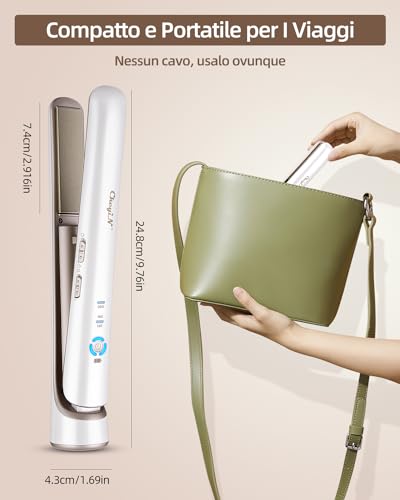 CkeyiN Piastra per Capelli Senza Filo, Piastra e