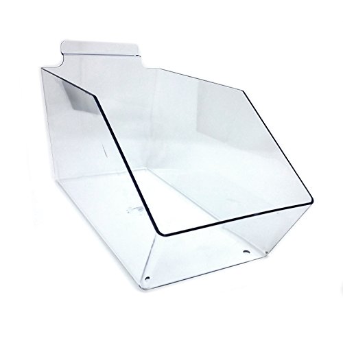 Clear Slatwall Acrylic Dump Bin 1 Unit 6 L x 5.5 H x 11.5 D Large Bin
