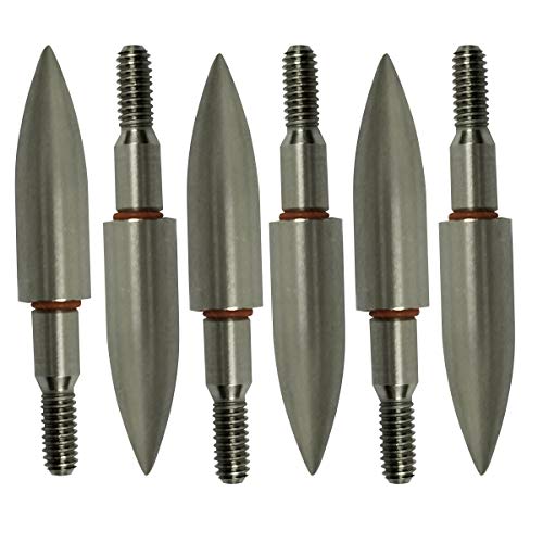 Archery Field Points,Various OD,100/125/150/200 Grains,Easy Pull Various, Stainless Steel Screw in Archery Field Tips(1 Dozen 12 PCS) (5/16â€³, 150Grains)