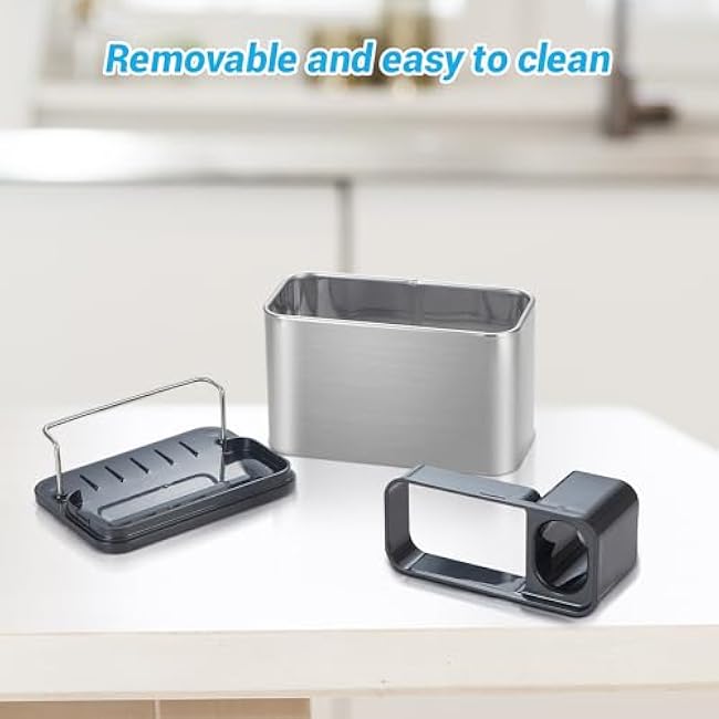 Caddy Sponge Holder for Kitchen Sink, Stainless Steel Kitchen Sink Organizer