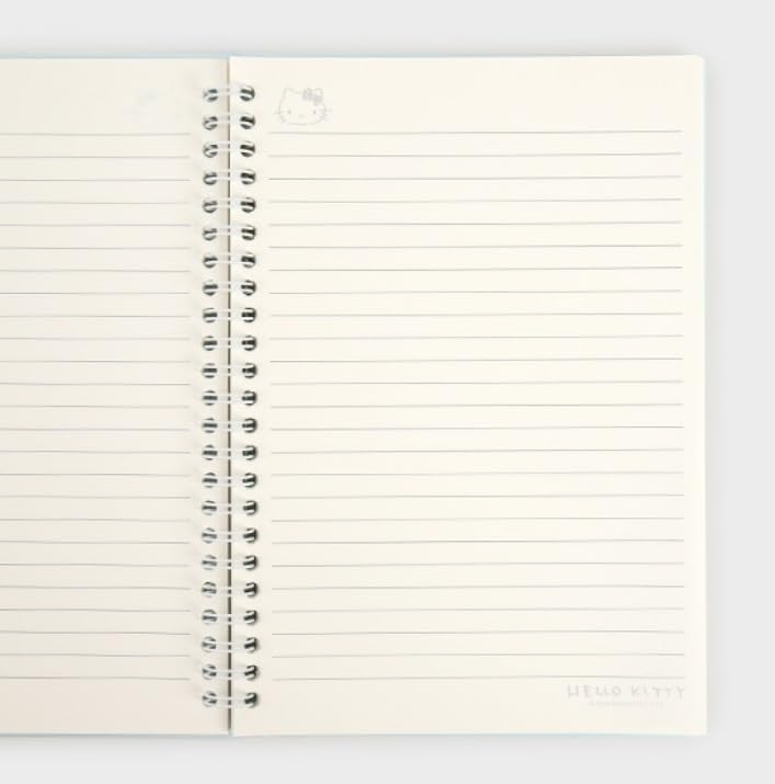 1 Pack, A5 Cute Kitty 7mm Lined Plastic Hardcover Spiral Notebook 5.7 x 8.2 Inches, 80 Sheets (Yellow) - Image 2
