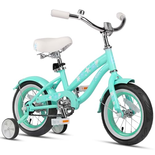 Image of Glerc Daisy Girls Bike, 12 14 16 Inch Kids Bike for Ages 2-7 Years Old Children, Princess Style Kids Bicycle with Training Wheels & Basket & Streamers, Multiple Colors