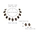 BriLove Victorian Style Statement Necklace Pierced Earrings Jewelry Set for Women Crystal Floral Cameo Inspired Oval Jewellery Brown