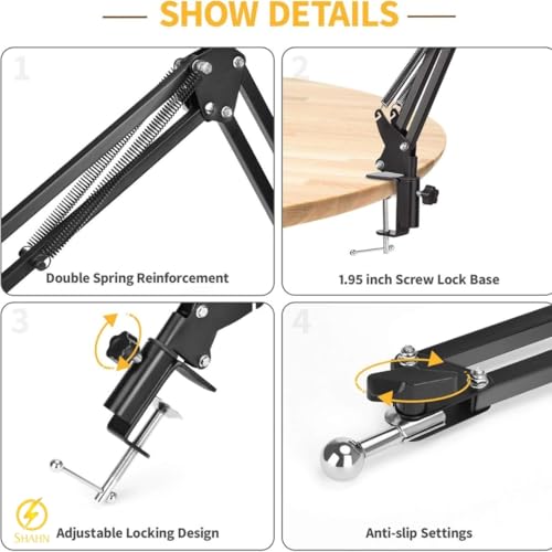 Image of Shahn Tablet & Phone Holder, 360 Adjustable Extending iPad Holder Stand for Bed Long Arm Phone Mount for Desk Compatible with for Tablet /iPad /iPhone /Smartphone (4.7 inch-11 inch Devices)