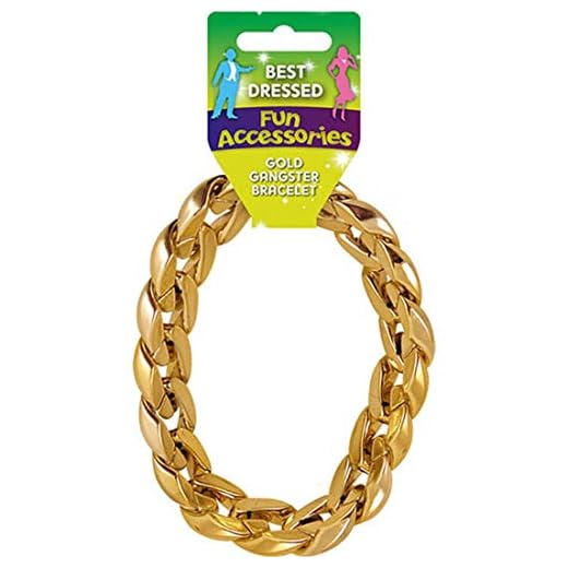 épais doré Proxénète Gangster Bracelet hommes déguisement bijou