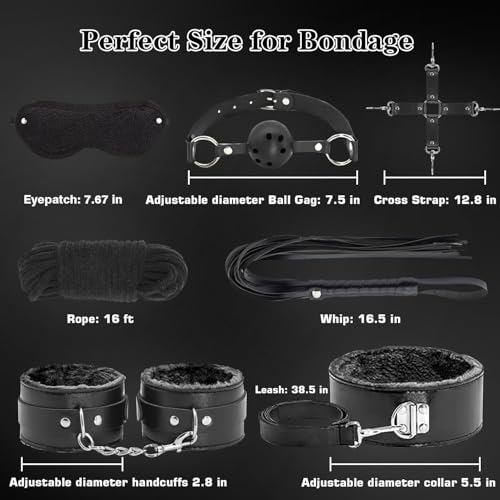 Image of BDSM Bondage Restraints for Adult Toys, 12 Pcs Bondage Gear and Accessories Sex Toys for Women and Couples