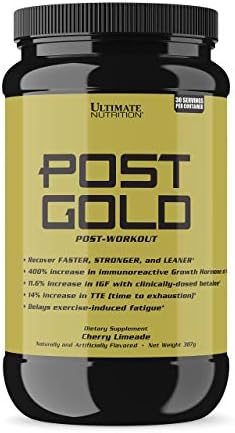 Post Gold Post-Workout Powder, Muscle Recovery Drink with BCAA, Beta Alanine, Betaine, GABA, Glutamine, 1.07 Pounds, Cherry Limeade