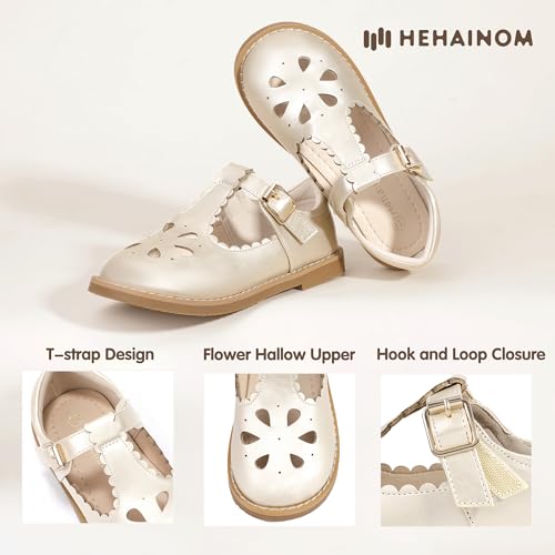 Hehainom Girls Mary Jane Shoes T-Strap Dress Ballet Flats Toddler Girls Wedding Party Uniform School Shoes4