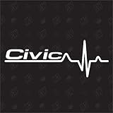 civic tuning GRÖSSE: 15cm x 5,5cm speedwerk-motorwear Civic Herzschlag - Sticker für Honda