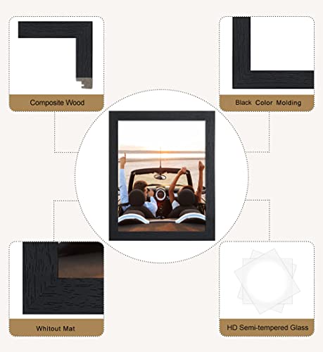 Elsker&Home 8X10 Picture Frame Black Set Of 6 - Multi Photo Frames Collage With Hd Real Glass For Table Top Or Wall Mount Display #TOP5