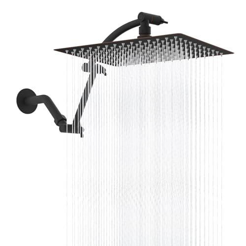 Hibbent 12'' Rain Shower Head with 16'' Extension Arm, Oil Rubbed Bronze - image 1