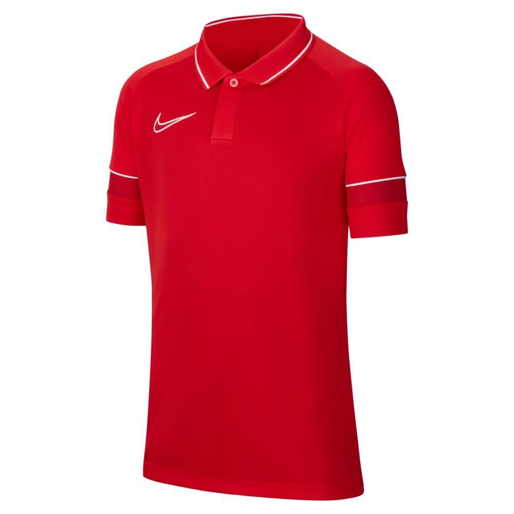 Nike, Academy 21, Polo Hemd, Universität Rot/Weiß/Turnhalle Rot/Weiß, Xs, Unisex-Kind